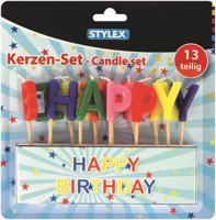 Stylex Happy birthday verjaardagskaarjes 13 stuks - thumbnail