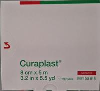 Curaplast Sensitive wondpleister 5m x 8cm 1 Rol - thumbnail