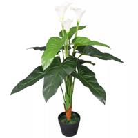 VidaXL Kunst calla lelie plant met pot 85 cm wit - thumbnail