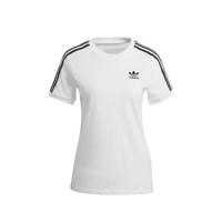 Dames-T-Shirt met Korte Mouwen Adidas 3 stripes Wit - Maat: 36 - thumbnail