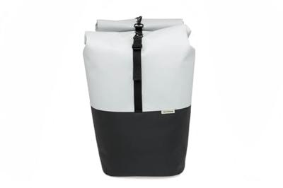 New Looxs Nyborg MIK Dubbele Fietstas 34 Liter Lichtgrijs/Zwart