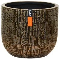 Capi bloempot Bol Skin 9x8 cm Zwart Goud - thumbnail