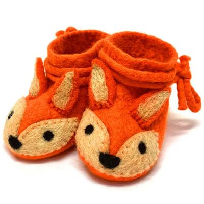 BeYoona babyslofjes vilt vosje oranje BeYoona babyslofjes vilt vosje oranje