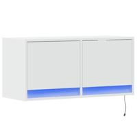 Tv-wandmeubel met LED-verlichting 80x31x35 cm wit - thumbnail
