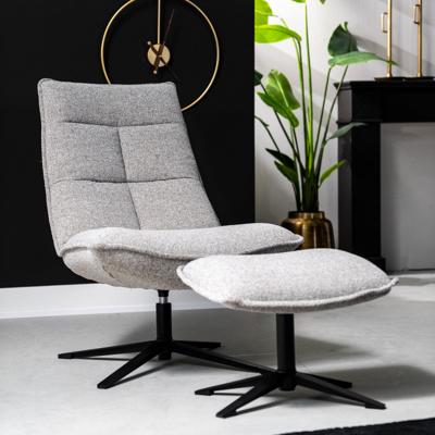 Eleonora Fauteuil 'Marcus' met voetenbank, kleur Lichtgrijs Baquer