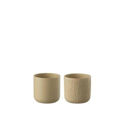 J-Line bloempot Gen - keramiek - beige - XS - 2 stuks - Ø 1 J-Line bloempot Gen - keramiek - beige - XS - 2 stuks - Ø 1