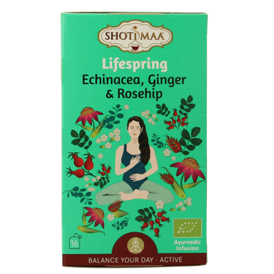 Shoti Maa Lifespring echinacea, ginger & rosehip bio 16 Zakjes