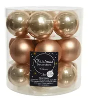 Decoris kerstballen glas toffee 4cm 18st - thumbnail