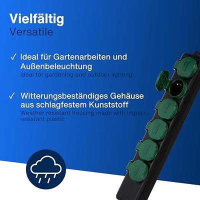 REV 0512469555 Stekkerdoos 6-voudig Zwart, Groen Randaarde stekker 1 stuk(s)