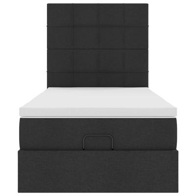 Ottoman bed met matras en LED's 140x190cm stof zwart
