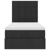 Ottoman bed met matras en LED's 90x200cm stof zwart - thumbnail