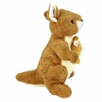 Take Me Home knuffel pluche - kangaroo met baby, 32cm - thumbnail
