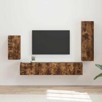 Tv-meubelset Wandgemonteerd 3 pcs Gerookt eiken Bewerkt hout - thumbnail
