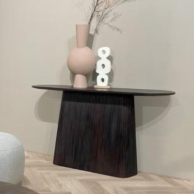 Livingfurn Ovale Sidetable 'Salvator' Mangohout, 140cm, kleur Walnoot