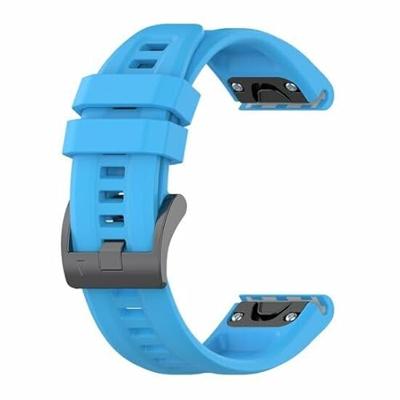 By Qubix - Siliconen sportbandje - Blauw - Compatible met Garmin Fenix 8-43mm - Compatible Garmin bandje - Bandbreedte: 20mm