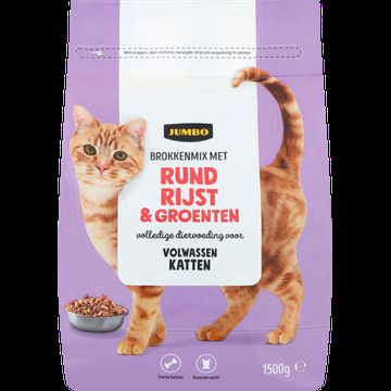 Jumbo Brokkenmix met Rund Rijst & Groenten Katten Volwassen 1,5kg Jumbo Brokkenmix met Rund Rijst & Groenten Katten Volwassen 1,5kg