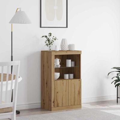 Bijzetkast artisanaal eikenkleurig 60.5 x 37 x 100 cm