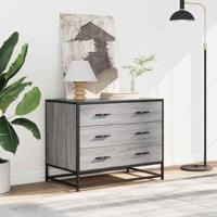 Ladekast 70x41x56 cm bewerkt hout grijs sonoma eikenkleurig - thumbnail