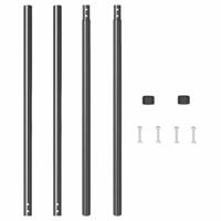 Hekpalen 2 pcs Grijs 200 cm Poedergecoat staal - thumbnail