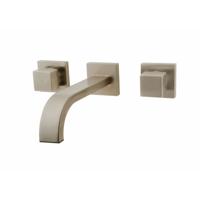 Wiesbaden Rombo inbouw wastafelkraan geborsteld staal compleet - thumbnail