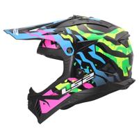 LS2 crosshelm "mx708 fast ii grotesk" helmet mx708 fast ii grotesque bl/pink/green x - thumbnail