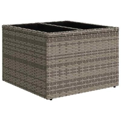 Tuinbankenset met opslag Lichtgrijs poly rattan