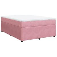 Boxspring met matras fluweel roze 160x200 cm - thumbnail