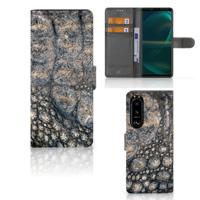 Sony Xperia 5III | Telefoonhoesje | Met pasjeshouder | Krokodillenprint - thumbnail