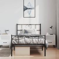 Bedframe met hoofd- en voeteneinde metaal zwart 100x200 cm - thumbnail