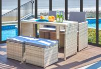 Artistiq Tuinset 'Marijn' Tafel + 2 stoelen + 2 krukken, Polyrotan - thumbnail