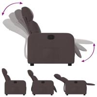 Fauteuil verstelbaar stof donkerbruin - thumbnail