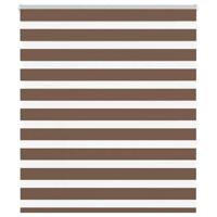 VidaXL Zebra rolgordijn 125x150 cm stofbreedte 120,9cm polyester bruin - thumbnail