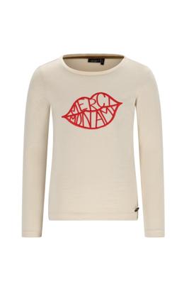Like Flo winter jersey t-shirt meisjes - beige - Emy - print - longsleeve