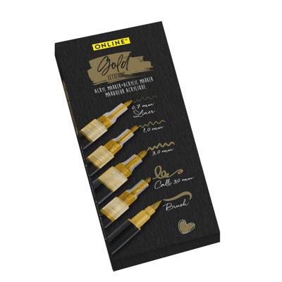 Acrylmarker online lettering 5 breedtes goud