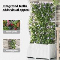 VidaXL Tuin bloempot 2 pcs wit staal - thumbnail