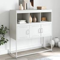 Dressoir 100,5x39x107 cm staal wit - thumbnail