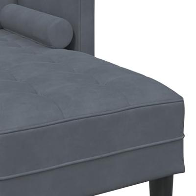 Bankstel met kussen Donkergrijs Polyester