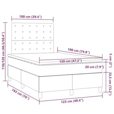 Boxspring met matras fluweel donkergrijs 120x190 cm