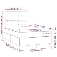 Boxspring met matras fluweel donkergrijs 120x190 cm - thumbnail