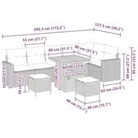 Tuinbankenset 9 pcs Zwart poly rattan - thumbnail