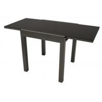 Uitschuifbare Tuintafel met glazen tafelblad 70/140 zwart - thumbnail