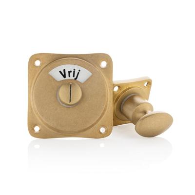 De Oude Deurklink WC Slot - Draaiknop vrij-bezet messing getrommeld De Oude Deurklink WC Slot - Draaiknop vrij-bezet messing getrommeld