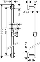 Hansgrohe unica comfort glijstang 90cm chroom 26402000 - thumbnail