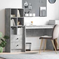 Bureau met lade 2 pcs Beton Grijs - thumbnail