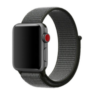 Sport Loop nylon bandje - Grijs met donkergroen - Geschikt voor Apple Watch 38mm / 40mm / 41mm / 42mm - thumbnail