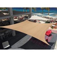 Express schaduwdoek wind doorlatend vierkant beige 4.2 x 4.2 meter - thumbnail