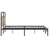 Bedframe zonder matras bewerkt hout gerookt eiken 150x200 cm - thumbnail