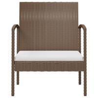8-delige Loungeset met kussens poly rattan bruin - thumbnail