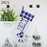 2 stuks CX20203 creatieve hond paw kerst sok Gift Bag kerstboom hanger decoratie (blauw) - thumbnail