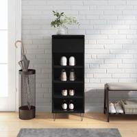 VidaXL Schoenenkast 40x36x105 cm bewerkt hout zwart - thumbnail